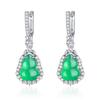 Venta al por mayor de fábrica nuevos aretes chinos para mujer ágata verde calcedonia calabaza aretes de alto sentido aretes colgantes alto sentido