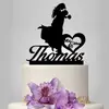 Inserción de tarjeta de pastel de boda acrílica con nombre exclusivo personalizado para pareja y corazón accesorios de decoración de pastel