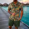 Conjunto de Camisa de Manga Corta de Moda para Hombre de Comercio Exterior Más Vendido Transfronterizo, Conjunto de Pantalones Cortos Deportivos Casuales con Estampado 3D