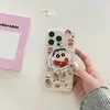 Capa de Celular Magnética Fofa de Desenho Animado Japonês e Coreano 17Promax Xiaoxin Adequada para Iphone16Pro Camada Dupla 18Pro15