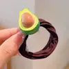 Elástico de Cabelo Colorido de Desenho Animado com Frutas, Design Doce e Fresco, Prendedor de Cabelo Personalizado, Coração Fofo e Feminino, Acessórios de Cabelo e Headwear Versáteis