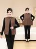 Novo Colete Estilo Chinês Feminino Outono Inverno Com Veludo Espesso Para Meia-Idade e Idosos Mãe Roupas Botões Estilo Chinês Colete Quente Tamanho Grande