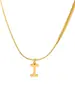Collar de Acero Inoxidable con Colgante de Letra Inicial Ins Transfronterizo Chapado en Oro de 18K Cadena para el Cuello Impermeable Joyería de Alta Gama Estilo Pareja