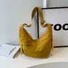 Bolso Cruzado Casual Simple Estilo Coreano para Mujer 2026 Otoño Nueva Llegada Bolso de Hombro Debajo del Brazo Color Sólido Bolso de Viaje Tipo Bollo