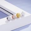 Cuentas de Plata Esterlina S925 Cuentas Sueltas Cuentas Florales Escarchadas Cuentas Separadoras Passepartout Accesorios de Joyería de Cuerda con Cuentas DIY Hechos a Mano