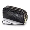 Bolso de Mano Vintage para Mujer Hecho de Piel de Vaca de Primera Capa, Pequeño Bolso de Mano de Cuero Genuino con Patrón de Cocodrilo en Relieve, Moderno, para Damas