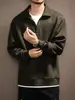 Estilo Old Money Retro Camisa Polo de Manga Larga Pulóver para Hombre Otoño Solapa Falsa de Dos Piezas Holgada Casual Sudadera con Capucha para Hombre