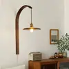 Luminárias de parede em cerâmica com pétalas estilo wabi-sabi em madeira maciça retrô para quarto, cabeceira, sala de estar, hall de entrada, corredor e corredor, criando uma atmosfera ambiente