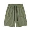 Shorts Cargo de Cor Sólida Retro Japonês com Múltiplos Bolsos Unissex Estilo Americano Tendência Solto Reto Casual Comprimento no Joelho