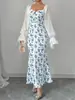 Verão 2026 Novo Modelo Aliexpress Atravessando Fronteiras Roupas Femininas Doce e Fresco Floral Estilo Férias Vestido Sem Costas