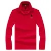 Camisa polo masculina de algodão e seda de manga longa, novo estilo outono, com bordado de emblema de cavalo, top casual versátil