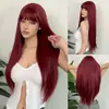 Peluca de Cabello Sintético Negro Largo Liso Estilo Europeo y Americano para Mujer de Amazon, Peluca de Cabeza Completa que Moldea el Rostro, Envío Directo de Una Pieza, Peluca Chan Yue