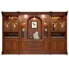 Fábrica de Comercio Exterior Casa Entera Personalizada Sala de Estar Madera Maciza Gabinete de Vino Lujo Americano Empotrado Tronco Nogal Negro Estante para Vino Exportación