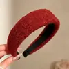 Otoño e invierno, hermosa diadema marrón de ala ancha, diadema esponjosa para lavarse la cara, diadema de tela, accesorios para el cabello de estilo dulce y de lujo ligero
