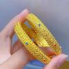 Nueva Pulsera de Oro Arena Vietnamita para Mujer Pulsera de Esmalte de Seda Hueca Moda Elegante Para Todo Joyería de Boda Pulsera