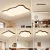 Lámpara de techo estilo vintage para sala de estar en color nogal, nueva lámpara de techo color crema de espectro completo que protege los ojos para el dormitorio