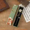 Caja de Empaque Cubierta Cielo y Tierra con Flor y Brocado Estilo Chino Caja de Papel para Empaque de Joyería Caja de Exhibición Larga para Regalo