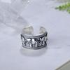 Anillo de elefante de plata tailandesa retro diseño original estilo étnico abierto auspicioso anillo Xizang de plata mate envejecido moda