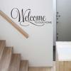 Comercio exterior BIENVENIDOS A NUESTRO HOGAR Lema en inglés decoración de pared para el hogar pegatinas de pared autoadhesivas venta al por mayor
