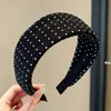 Diadema retro de ala ancha con lunares, adecuada para frentes amplias, para lavarse la cara, uso diario, versátil, ligera y que irradia una vibra lujosa y sofisticada