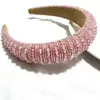 Diadema Estilo Europeo y Americano, Accesorio para el Cabello de Esponja con Cristales de Colores, Para Peinar el Flequillo, Borde Ancho, Joyería Tejida a Mano para Cabello Suelto