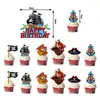 Amazon Barco Pirata Tema Náutico Fiesta de Cumpleaños Decoración Bandera Globo Decoración para Pastel Conjunto de Arreglo