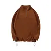 Artículo popular de comercio exterior: Sudadera de forro polar de doble cara de 300 g con cuello alto y media cremallera para hombre y mujer, corte holgado, marca de moda, chaqueta con forro de forro polar de fábrica