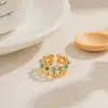 Anillo Wanxing Personalizado de Acero Inoxidable Chapado en Oro 18k Estilo Europeo y Americano con Turquesa para Mujer, Set de Collares Sencillo, Venta al por Mayor Transfronteriza
