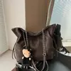 Coleção Outono 2026: Bolsa Saco Única com Cordão, Moda Coreana Elegante e Minimalista, Bolsa Transversal/de Ombro para o Dia a Dia para Mulheres