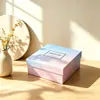 Caja de Regalo Morado Perlado Gradual Qili Cartón Blanco Engrosado Sensación de Alta Gama Caja de Regalo para Cosméticos Caja para Souvenirs