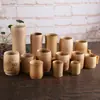 Taza de Cerveza Vintage China de Bambú Carbonizado Taza de Bambú Tubo de Bambú Tubo de Té sin Barniz Artesanías Taza de Agua Taza de Té Tubo de Bambú