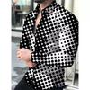 Camisa de hombre de comercio exterior con estampado 3D, manga larga y solapa informal