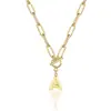 Collar con Letras Capitales de Moda Transfronteriza Europea y Americana 2024 Cadena Gruesa Collar con Cierre OT Accesorios Simples Diarios para Mujeres