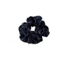 Goma para el pelo coreana retro azul marino de doble capa con lunares para niñas, estilo universitario, banda para moño y coleta que ilumina