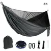 Hamaca con mosquitero de apertura rápida con cuerda, para exteriores, anti-mosquitos, para acampar, con mosquitero, tela de paracaídas 210T, malla cifrada de nylon