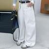 Pantalones de Otoño para Niña 2024 Nueva Moda Estilo Coreano para Niña Elegantes Ajustados Pantalones Blancos Scimitar Transfronterizos