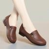 Zapatos de Mamá, Zapatos de Mujer de Cuero Suave de Suela Blanda para Primavera y Otoño, Zapatos para Mujeres de Mediana Edad y Mayores, Versátiles y Cómodos, Zapatos de Punta Redonda Suave para Personas Mayores