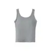 Camisole Vest de Base para Beleza em Algodão Puro em Forma de U para Mulheres com Bojo Peça Única para Usar por Cima Top de Malha Estilo Hot Girl