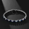 Amazon Transfronterizo Pulsera de 4 mm para Mujer, Joyería de Oro Blanco Completamente Diamantada, Cadena Popular Estilo Caliente Color Circonita Tenis