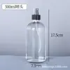 Botellas Boston transparentes en stock, varios tamaños, botellas de vidrio vacías con gotero y bomba para dispensar desinfectante de manos, loción y cosméticos