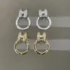 Pendientes de Aro Pequeños con Letra H de Moda y Sencillos con Aguja de Plata 925 con un Diseño Único de Lujo Ligero Super Brillante y Temperamento Versátil