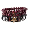 Aliexpress Más Vendido DIY Pulsera Sencilla de Cuero Tejido Retro Conjunto de Múltiples Capas Moda Accesorios de Joyería para la Mano