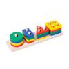 Educación temprana juego de formas geométricas columna a juego bloques de construcción juguete torre arcoíris tridimensional cinco juegos de bloques de construcción de columna