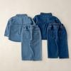 Nuevo Traje de Mezclilla Otoñal Coreano para Niños Conjunto de Dos Piezas para Niños y Niñas Top Retro de Manga Larga Pantalones de Mezclilla