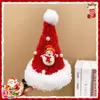Diadema pasador para el pelo de niño sombrero de Navidad rojo pasador accesorios para el pelo de niña dulce Clip de felpa accesorios para el pelo