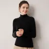 Suéter de cachemira para mujer, 100% cachemira pura, prenda de alta calidad, cuello alto, corte ajustado, suéter de punto, top base ajustado