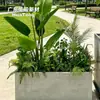 Venta al por mayor de macetas de cemento para flores de tubo alto, jardineras para plantación de árboles en jardines exteriores, jardineras de cemento de fibra de vidrio