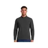 Kusen Masculino Meia-Zip com Gola Alta Manga Longa Escovado Alta Elasticidade Quente Respirável para Corrida ao Ar Livre Fitness Esportes T