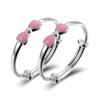 Pulseira de bebê com laço esmaltado e pé de prata 999 pulseira de prata esterlina lua cheia bebê pulseira infantil pulseira infantil presente