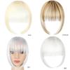 Flequillo de peluca en stock, pieza de extensión de cabello natural sin costuras con patillas, flequillo de aire largo tejido a mano en ambos lados de la peluca de fibra química